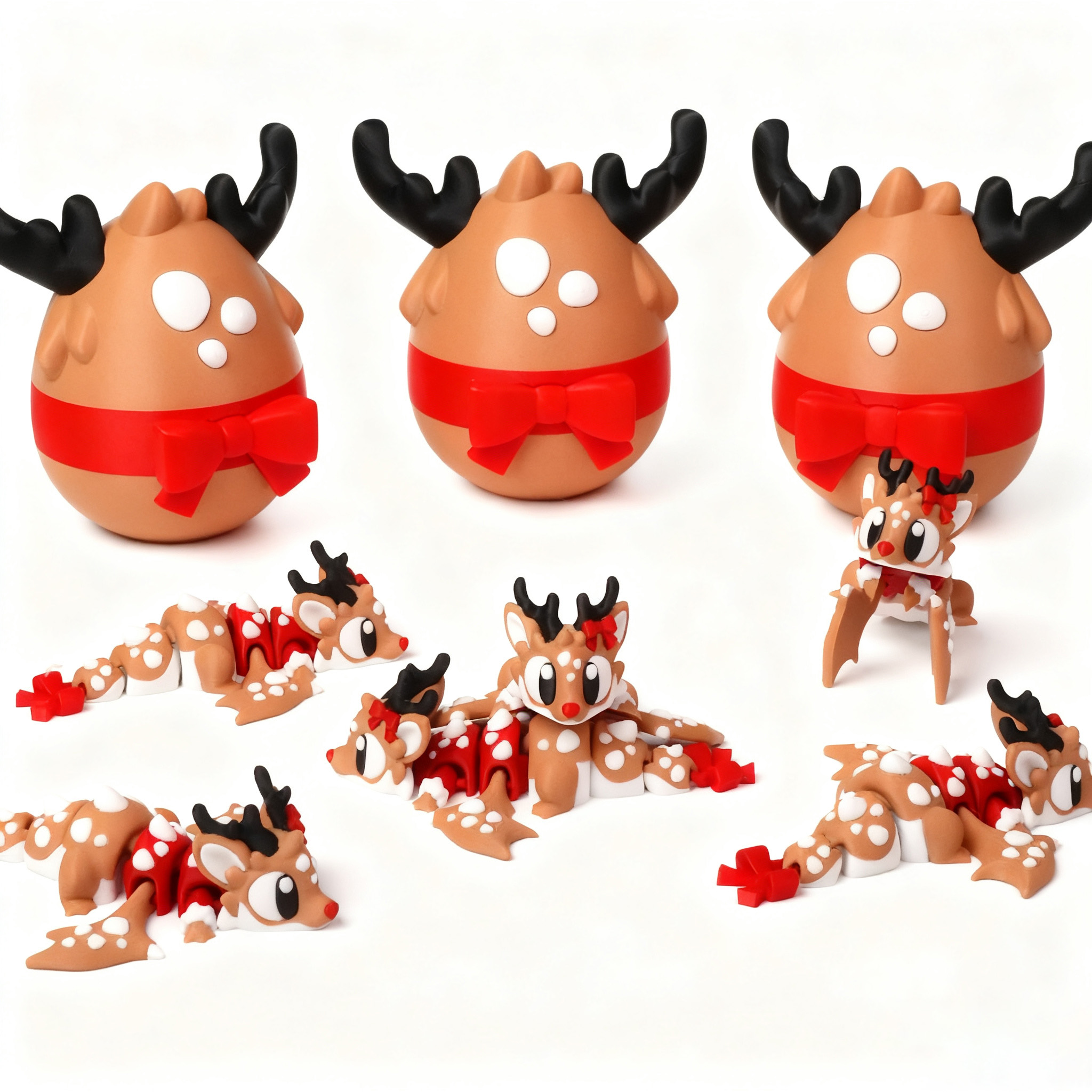 3D打印圣诞龙蛋仿真动物玩具萌宠可爱小龙摆件礼物儿童手办男女孩