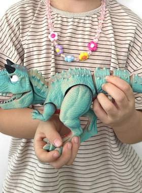 3D打印恐龙牛角霸王龙可张嘴关节可活动爆款儿童仿真玩具礼物益智