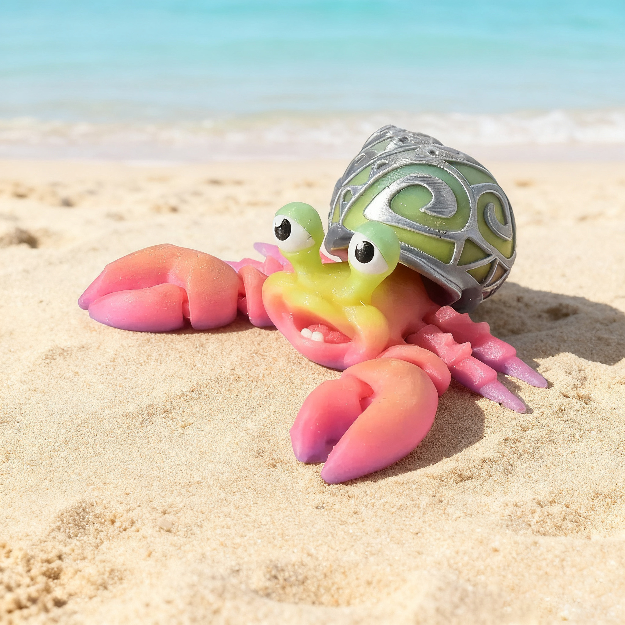 3D打印多色寄居蟹仿真可爱螃蟹