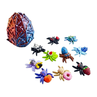 新款 玩具模型甜甜圈创意摆件仿真模型小蜘蛛蛋 3D打印蜘蛛多色爆款