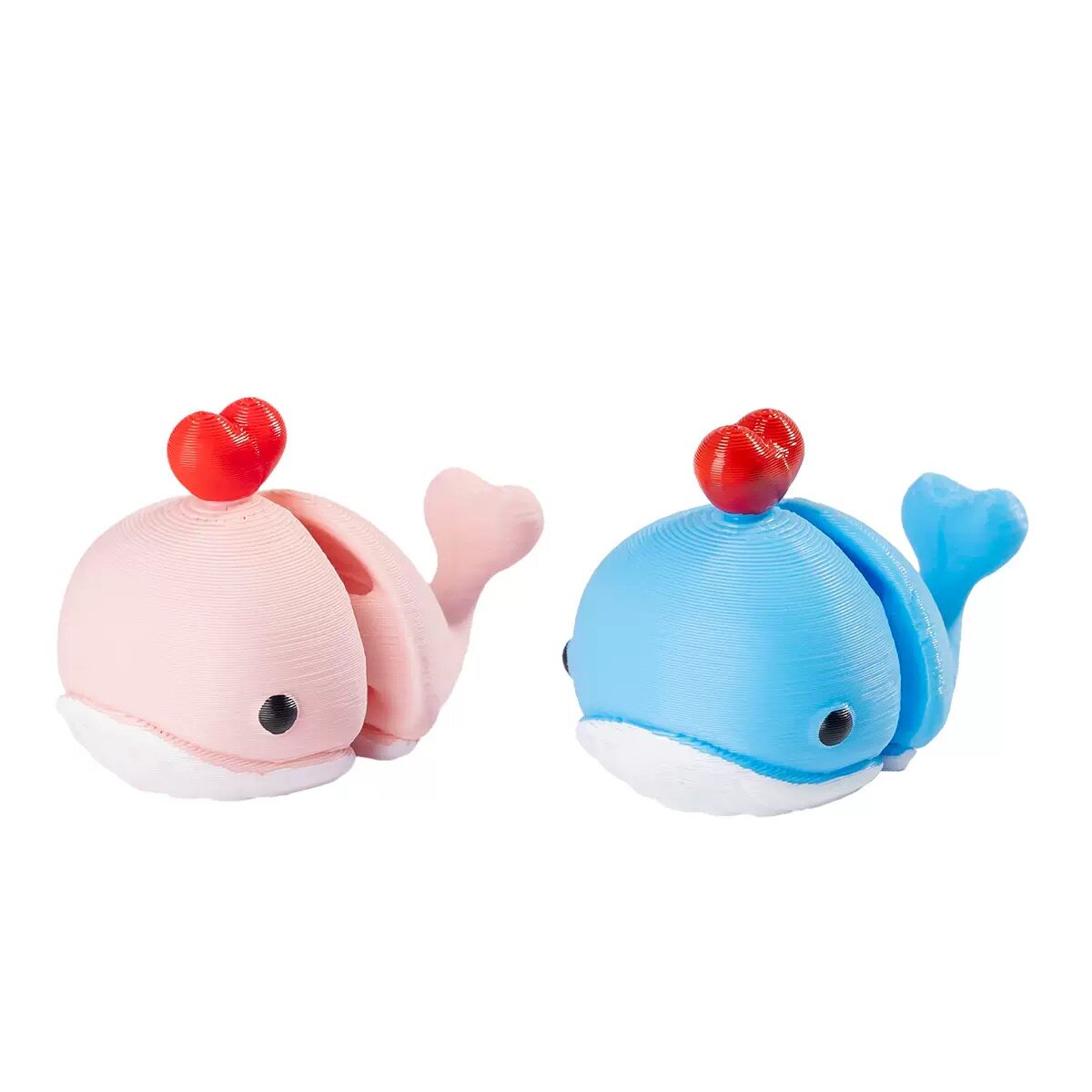 3D打印可动爱心鲸鱼儿童桌面摆件