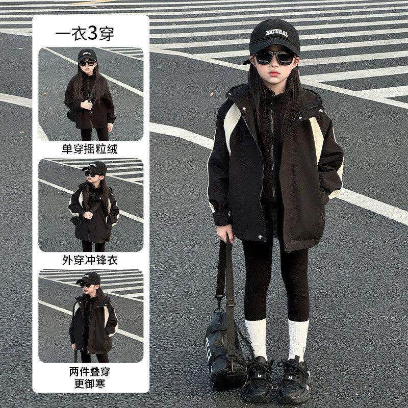 女童外套2026新款今年流行爆款女孩春装风衣儿童春秋款夹克冲锋衣