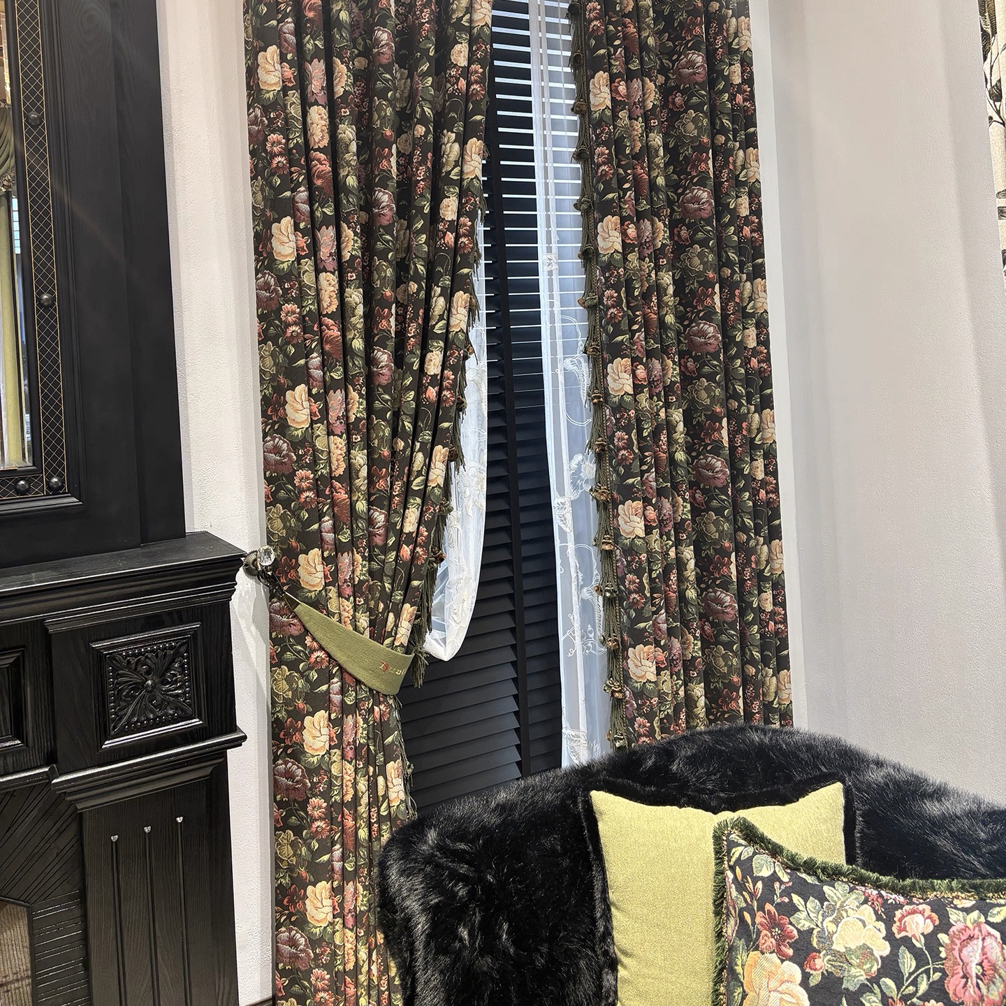 新款高档美式别墅客厅全遮光提花雪尼尔卧室窗帘成品定制法式复古