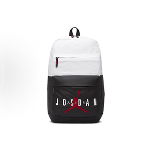 Jordan 100 Brand刺绣飞人拉链开合聚酯纤维双肩包黑白色DA5202