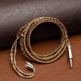 Aoastro黄泉单晶铜镀金耳机升级线8股平衡线4.4mmcx纯净听感