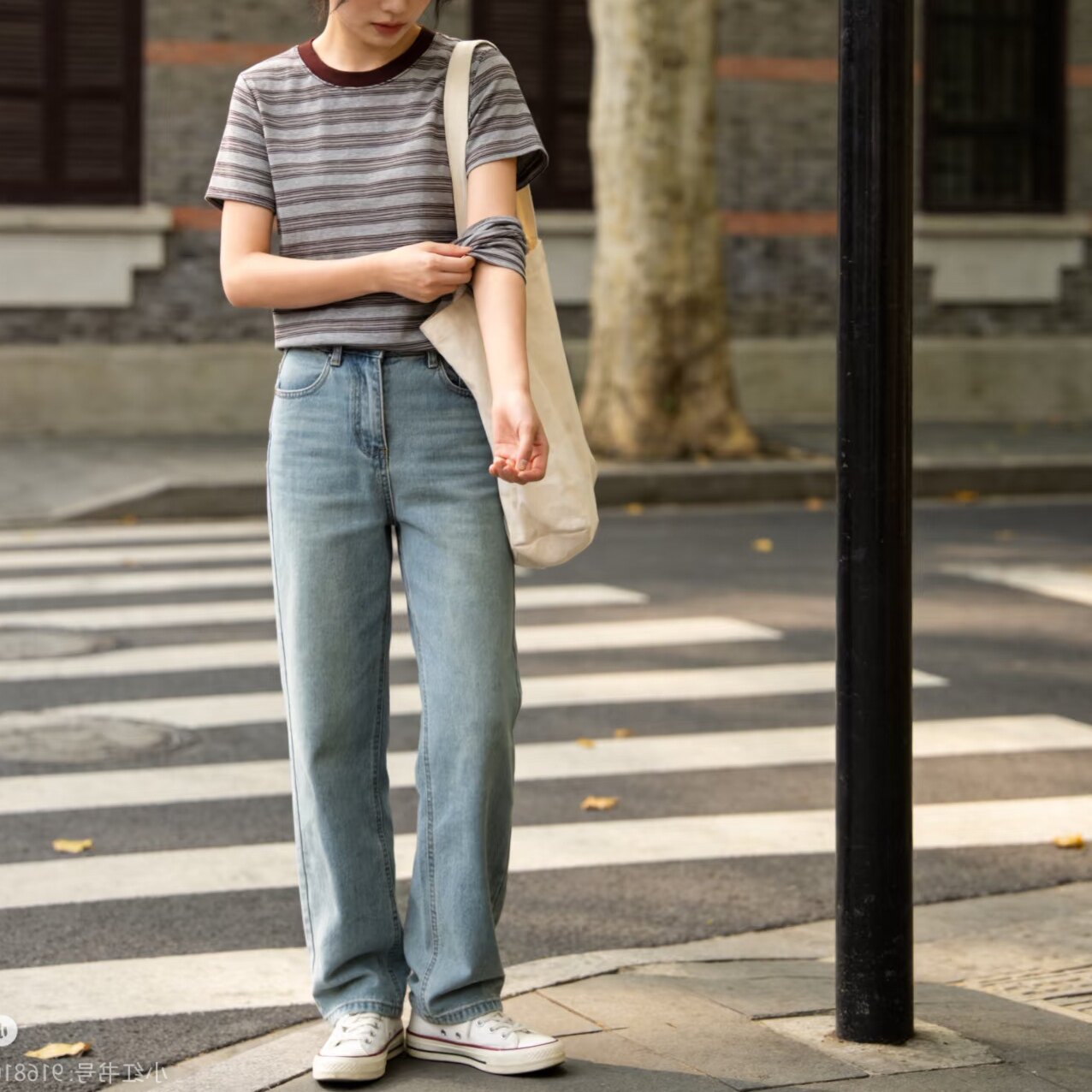 2026夏季新款韩版百搭宽松显瘦短袖T恤女短款圆领条纹休闲上衣潮