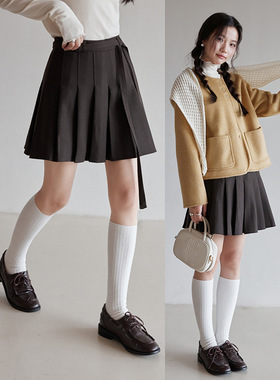 【长期主义百褶裙】歌铭高腰毛呢半身裙女2025冬季新款短裙N729C