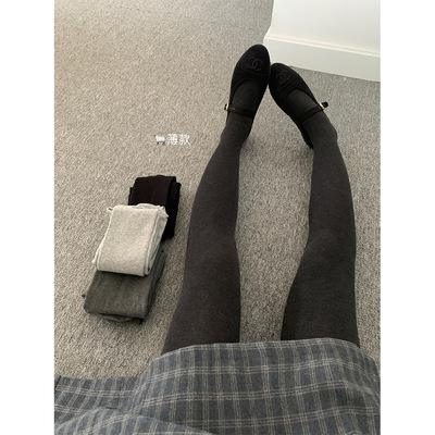 黄峥韩系外穿弹力打底裤女25冬季高腰收腹保暖紧身连脚长裤541112