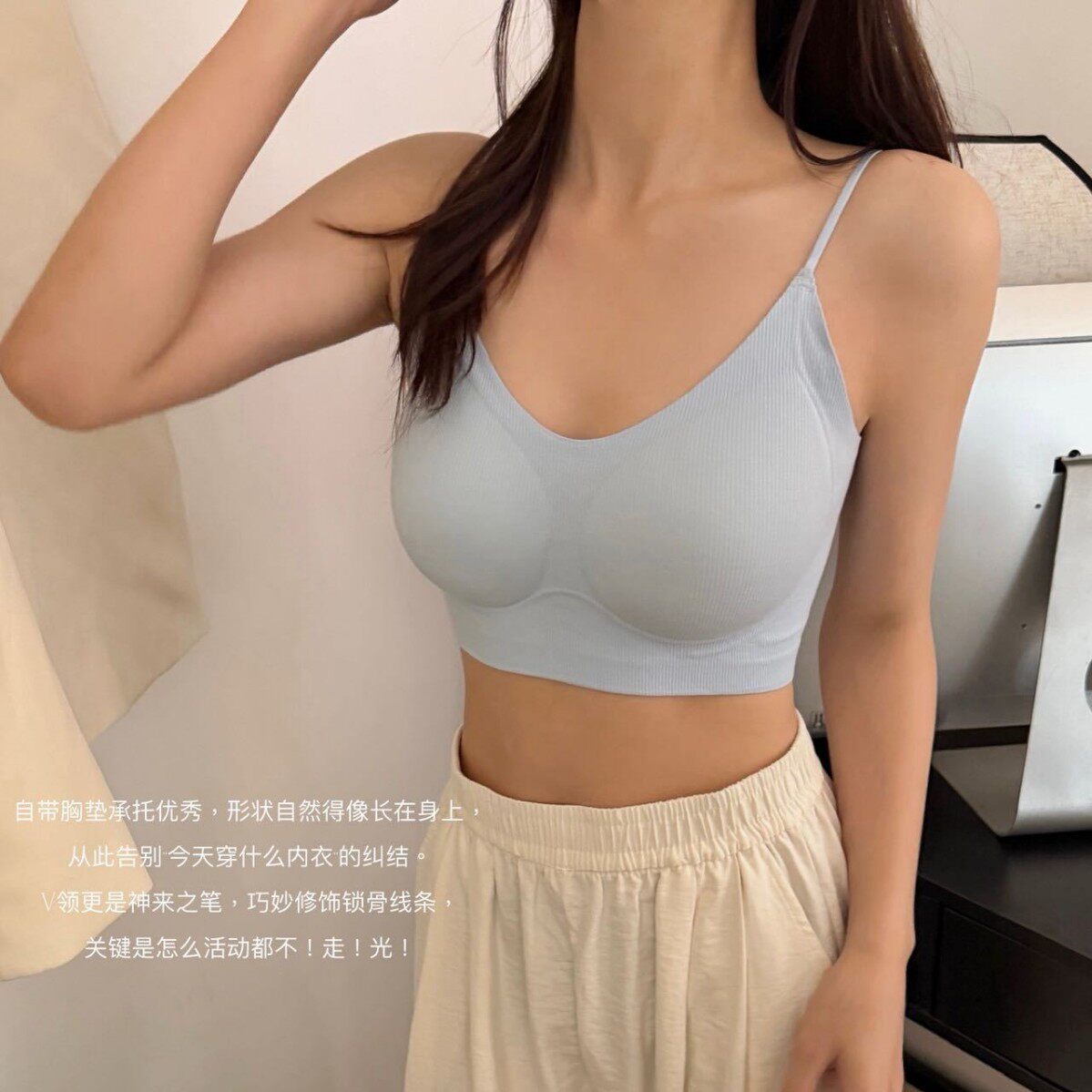 简约风无痕裹胸一片式内衣女抹胸短款吊带防走光文胸内搭厂家批发