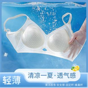 跨境内衣女薄款大胸显小背心式固定杯防震运动文胸日韩性感乳胶杯