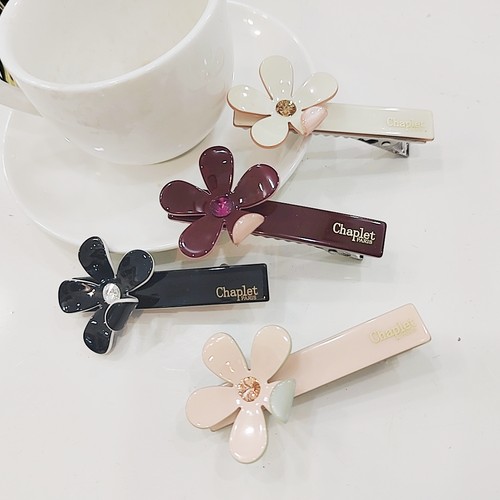 佩妮小花边夹优雅可爱佩妮Chaplet鸭嘴夹边夹刘海发夹法式水钻韩
