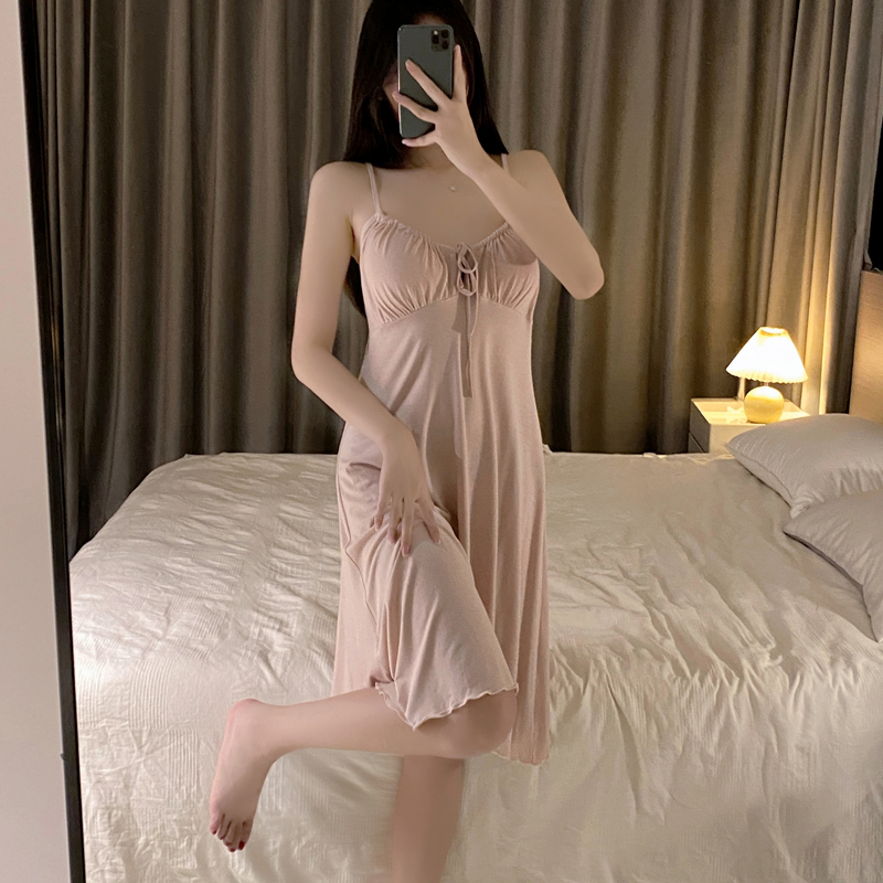 莫代尔棉吊带睡裙女夏季