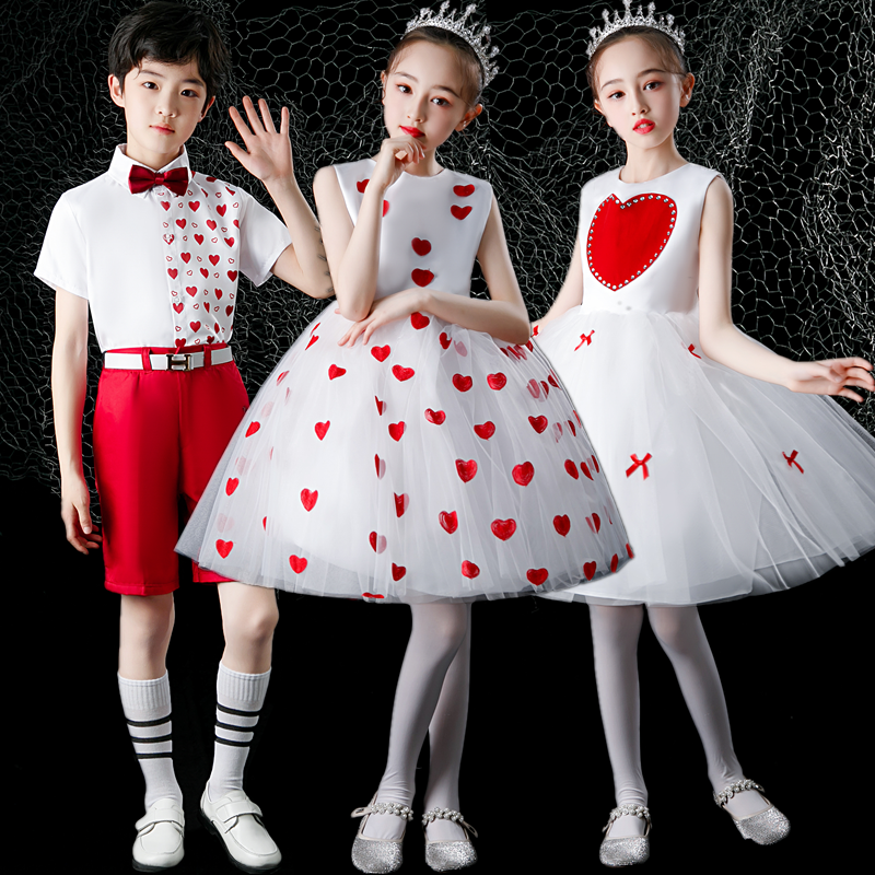 幼儿园毕业照服装六一儿童大合唱演出服小学生夏季诗歌朗诵表演服