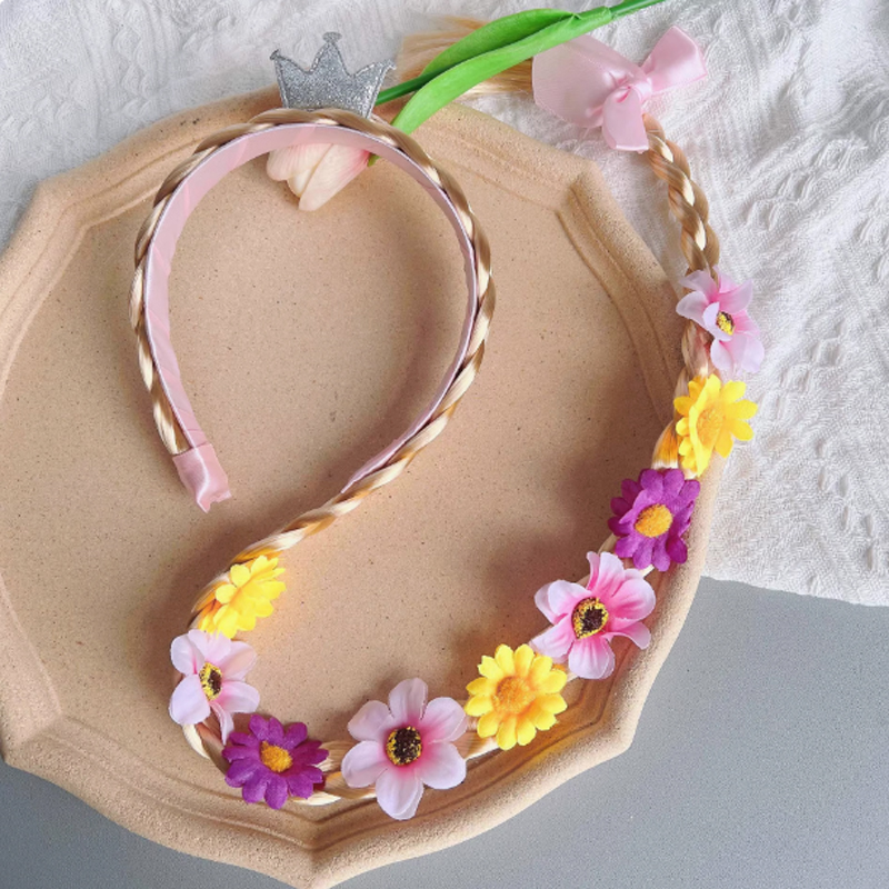 儿童假发长辫子公主头饰发箍