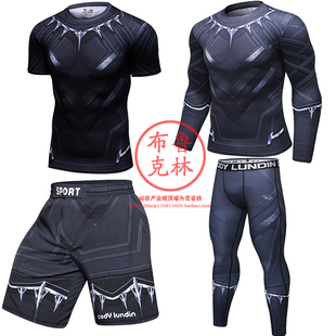 超级英雄黑豹巴西柔术nogi格斗防磨衣短裤健身速干BJJ训练服套装