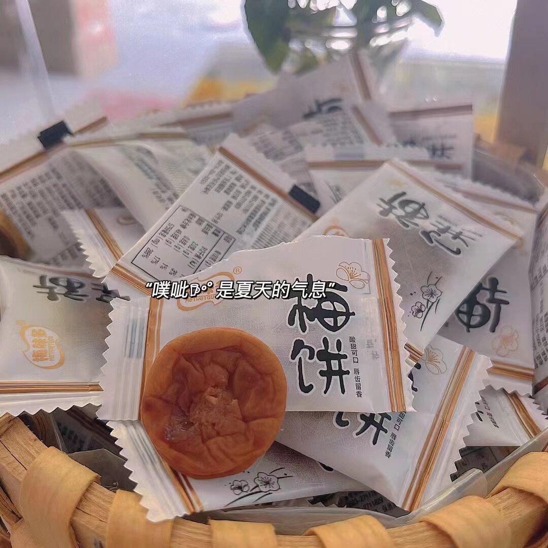 日式梅饼无核 孕妇零食 潮汕特产蜜饯酸甜话梅干休闲解馋小吃零食