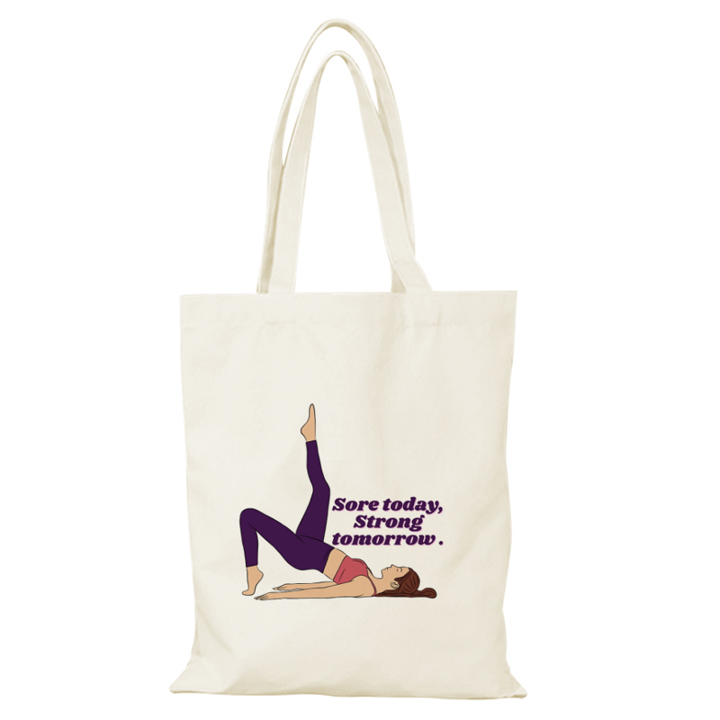 pilates普拉提帆布包瑜伽运动帆布袋定制大容量环保购物袋外出