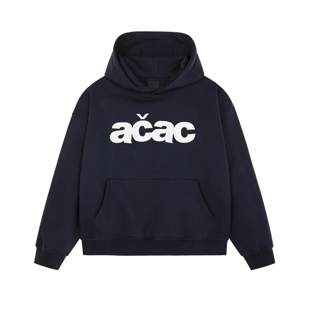 潮牌简约字母印花连帽卫衣男女美式新款秋冬加绒加厚百搭套头外套