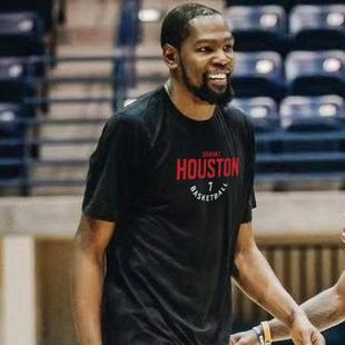 火箭队杜兰特球衣7号训练服短袖男t恤美式篮球投篮服休闲运动上衣