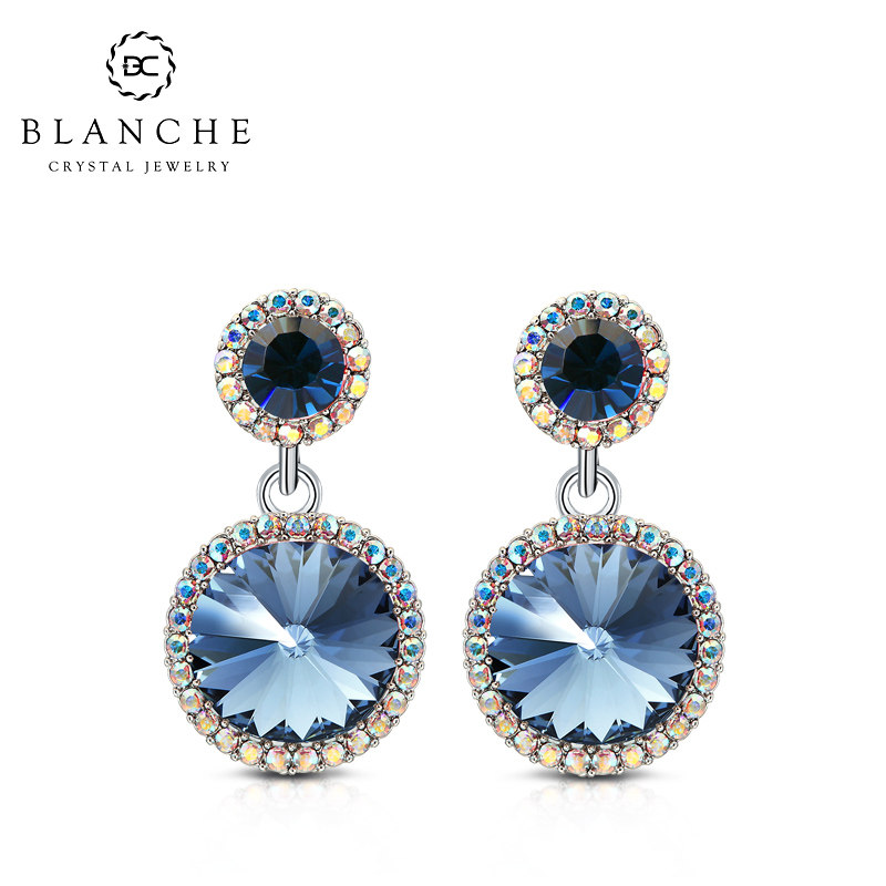蓝色水晶夏之梦耳环轻奢耳钉高级感耳坠无耳洞耳饰耳夹女款送妈妈,饰品/流行首饰/时尚饰品新,耳环,淘宝优惠券,粉丝福利购,淘宝优惠卷