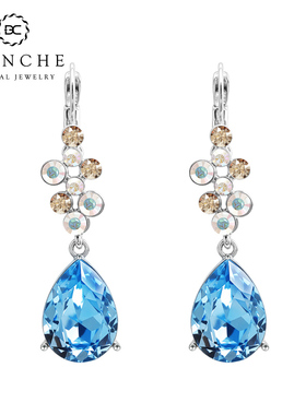 BLANCHE/布兰琪水滴浪花施家水晶耳环小众设计感耳坠海边耳饰女士