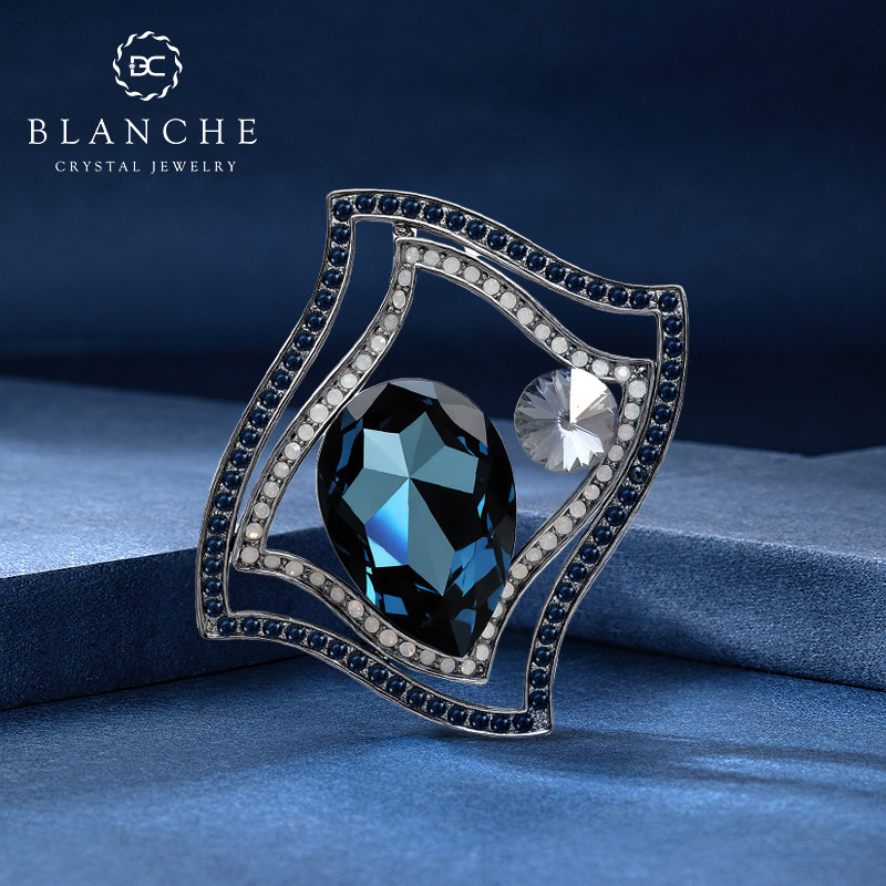 方巾魔毯大水晶高级感胸针男士女