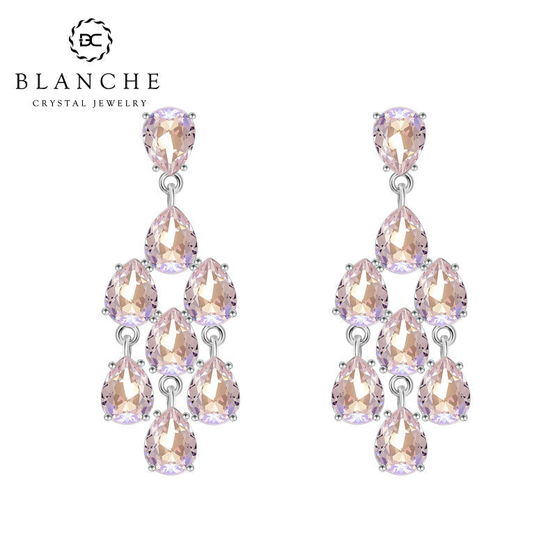 水滴水晶耳环小众设计感耳坠耳饰