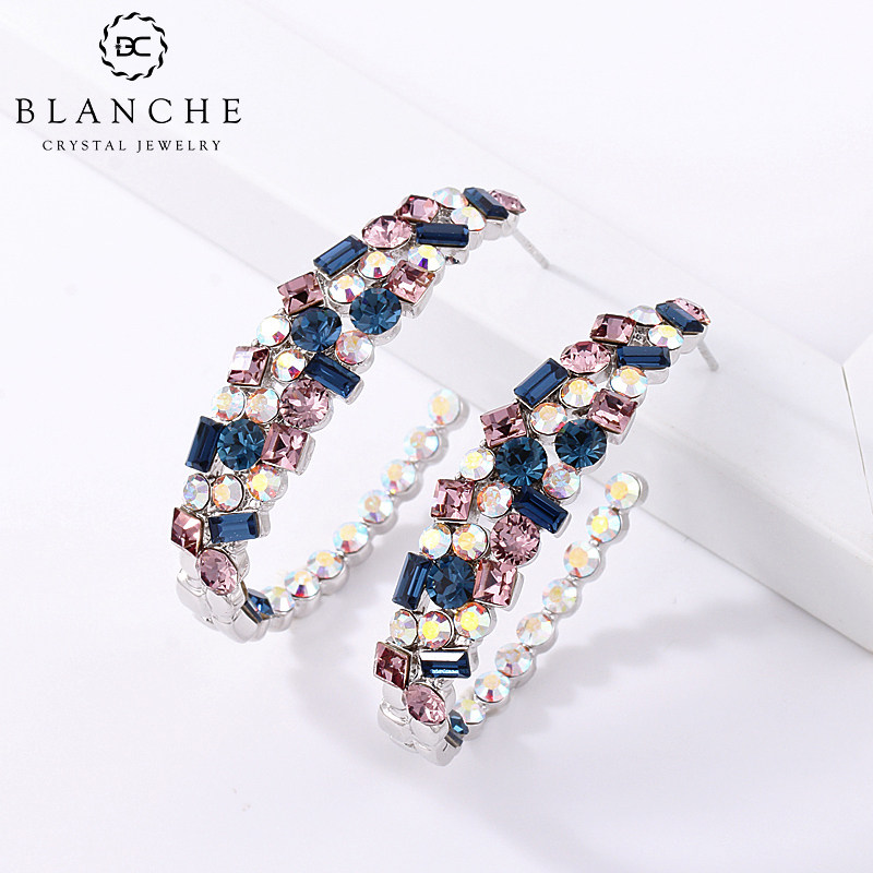 布兰琪水晶耳环女款波西米亚耳坠