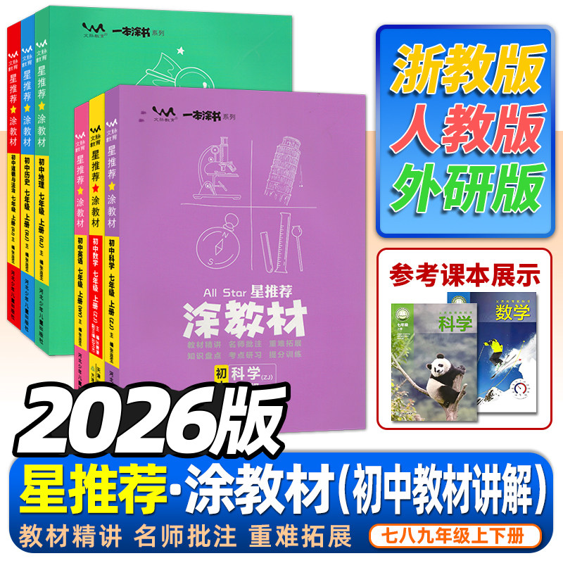 2026版涂教材初中数学科学浙教版图片