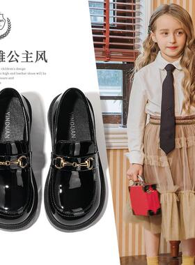 英国Nextchek女童皮鞋春夏新款英伦风公主鞋子软底黑色儿童乐福鞋