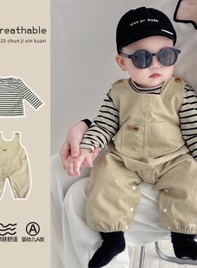 英国Nextchek男宝宝帅气套装背带裤婴儿衣服分体婴幼儿秋装两件套