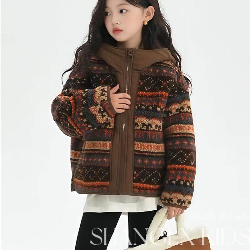 英国女童夹棉外套费尔岛毛毛衣