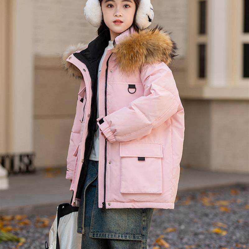 英国儿童羽绒服女童工装外套