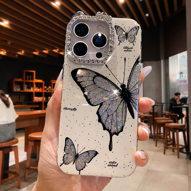 适用苹果16promax手机壳新款iPhone15爆闪全包防摔14pro轻奢女款高级感13网红蝴蝶结潮牌2025防摔外壳超好看