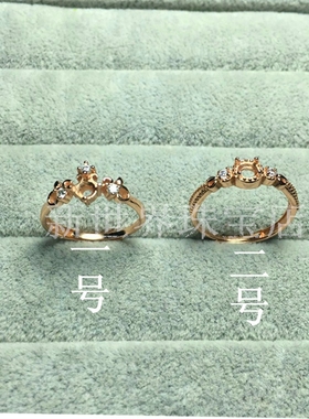 s925纯银镀18k白金镶嵌尾戒戒指