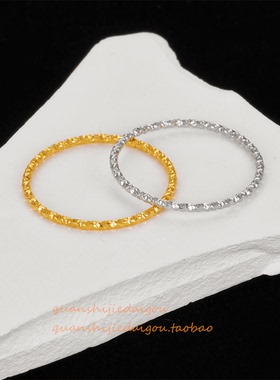 1mm满天星麻花个性指环钛钢日韩