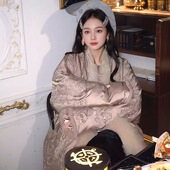 MOSS 鎏光蝶影 重工真水貂拼接羽绒外套