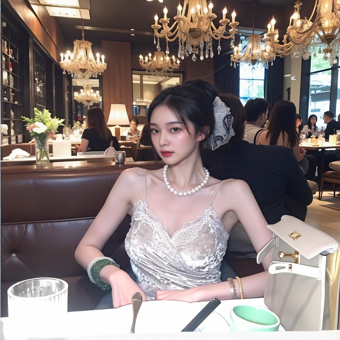 【无人区玫瑰】新中式国风流光丝绒蕾丝拼接内搭吊带