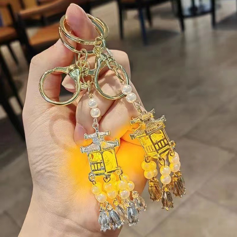 发光宫灯凉亭灯笼钥匙扣