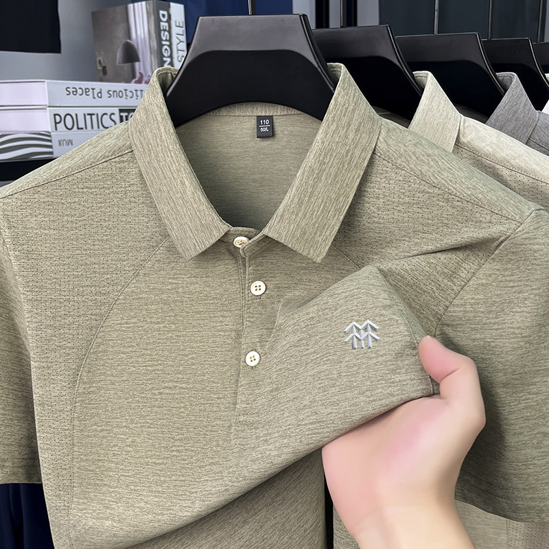 奥特莱斯男装短袖POLO衫凉感冰丝翻领休闲百搭户外运动中青年半袖