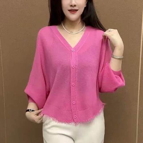 时尚大码针织短款冰丝新款夏季