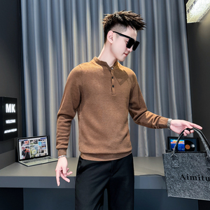 焦糖首314B-2-MY92-P78控108冬季新款毛衣男圆领针织衫图片