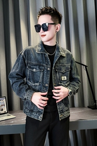 蓝首314B-2-JK96-98控138秋季新款立领牛仔外套男简约潮流夹克图片