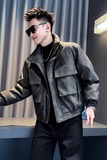 咖首314B-2-M50-P178控238冬款加厚皮棉衣男休闲流行外套皮衣棉服，男装皮衣，星座314B-2