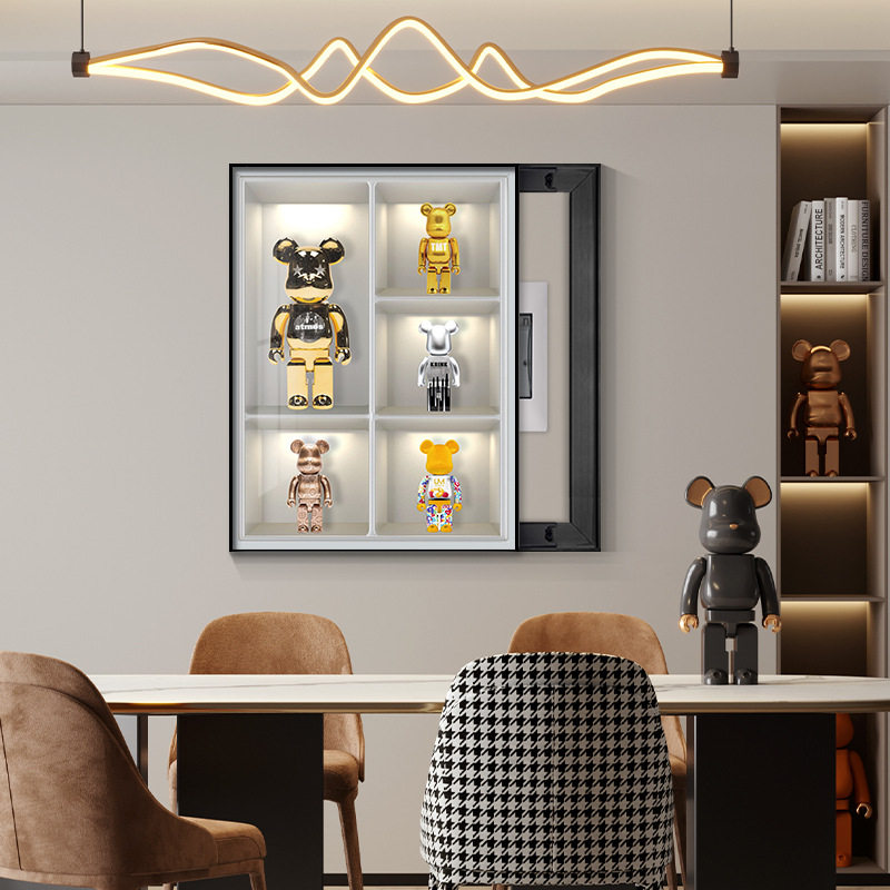 暴力熊轻奢电表箱装饰画竖款现代简约高级感客厅配电箱薄遮挡挂画