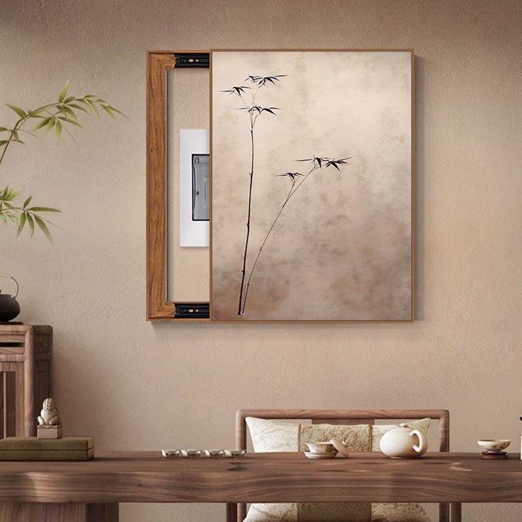 新中式电表箱装饰免打孔遮挡挂画