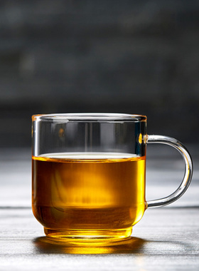 绿昌明 玻璃功夫茶杯茶具配件套装 品茗杯主人小茶杯带把透明杯子