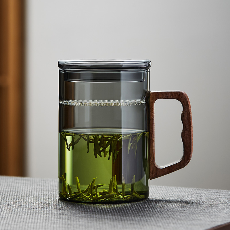 绿昌明办公室玻璃茶杯泡茶带过滤