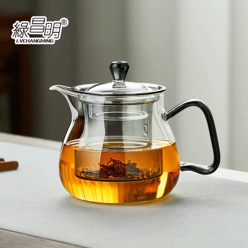 绿昌明玻璃茶壶耐高温泡茶单壶