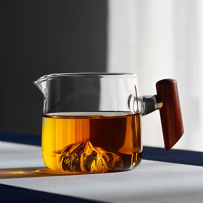 绿昌明耐热玻璃公道杯山形分茶器图片